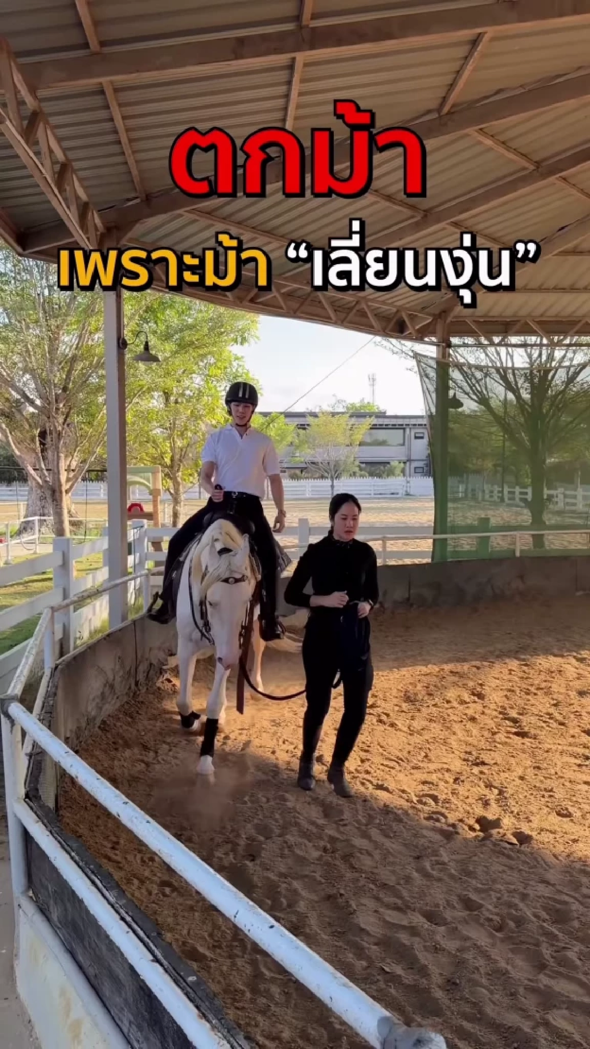 คนดูเป็นแสน (คลิป) "เฉียง" อินฟลูฯดัง ตกม้า! เพราะม้าเกิดอารมณ์ทางเพศ