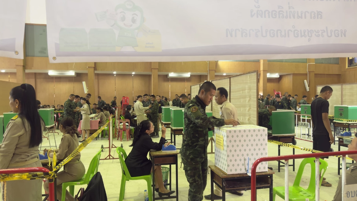 เลือกตั้งล่วงหน้า 2569 "ทหารชายแดน" ไทย-กัมพูชา แห่ใช้สิทธิคึกคัก