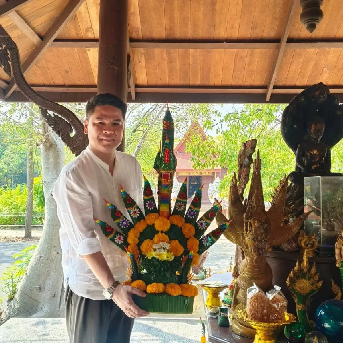 เลขธูปมงคลไหว้ 'องค์ปู่-องค์ย่า' วัดป่าคลอง 11 พายศรีพญานาค 9 เศียร