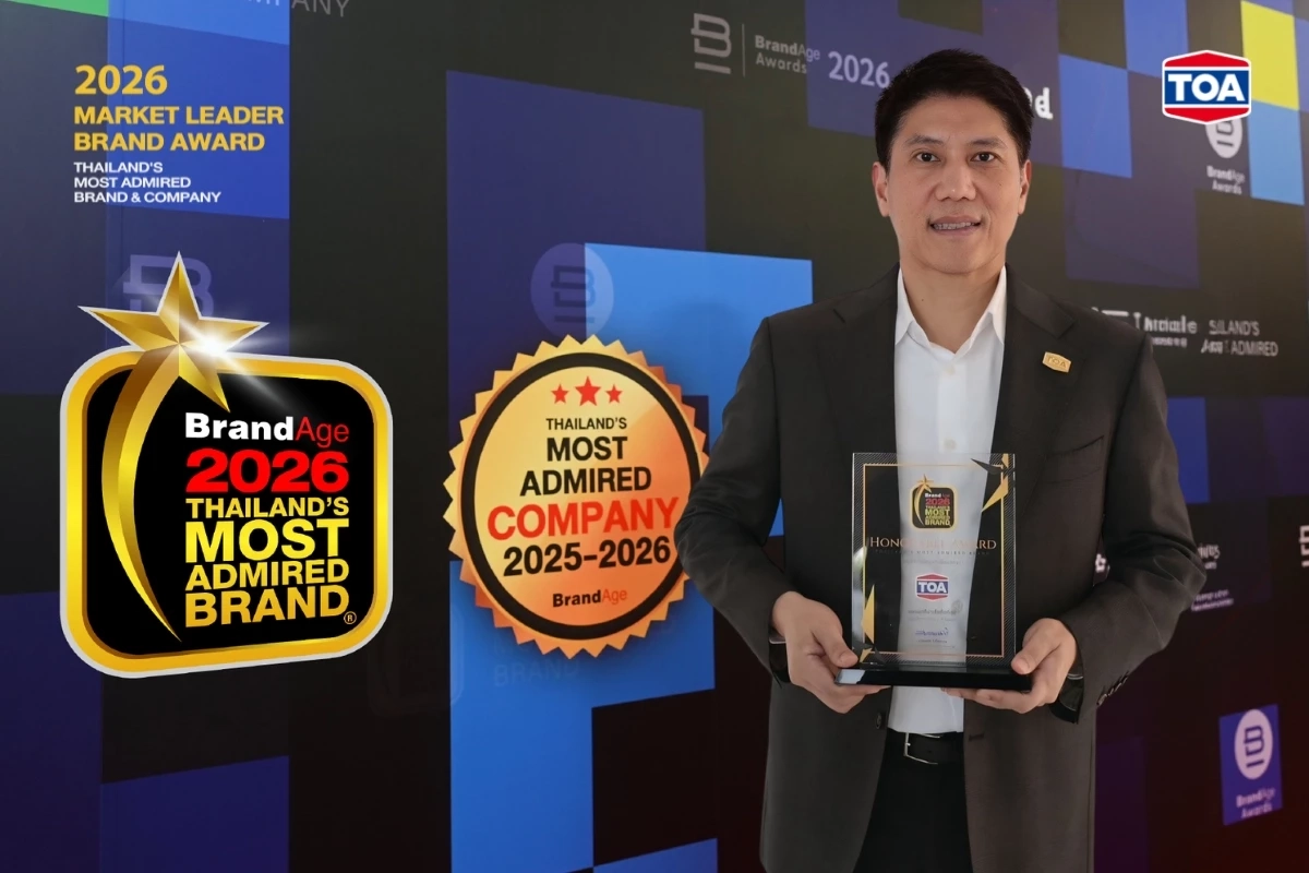 TOA ยืนหนึ่ง! คว้า 3 รางวัลใหญ่ BrandAge Awards 2026 ครองแชมป์แบรนด์สีอันดับ 1 ต่อเนื่อง 15 ปี