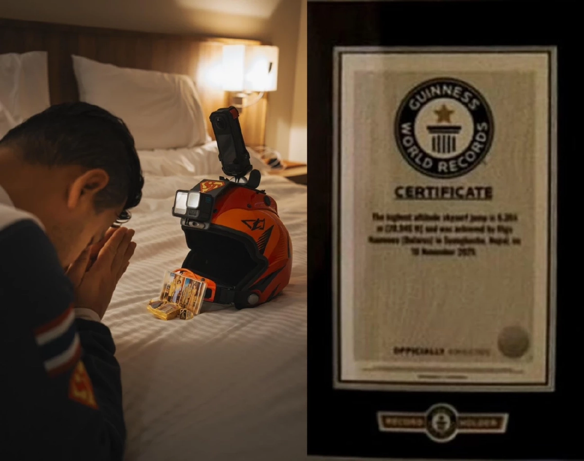 คนไทยคนแรกของโลก ทุบสถิติ Guinness World Records โดดร่มลงจอดจุดสูงสุดภูเขาไฟชิลี