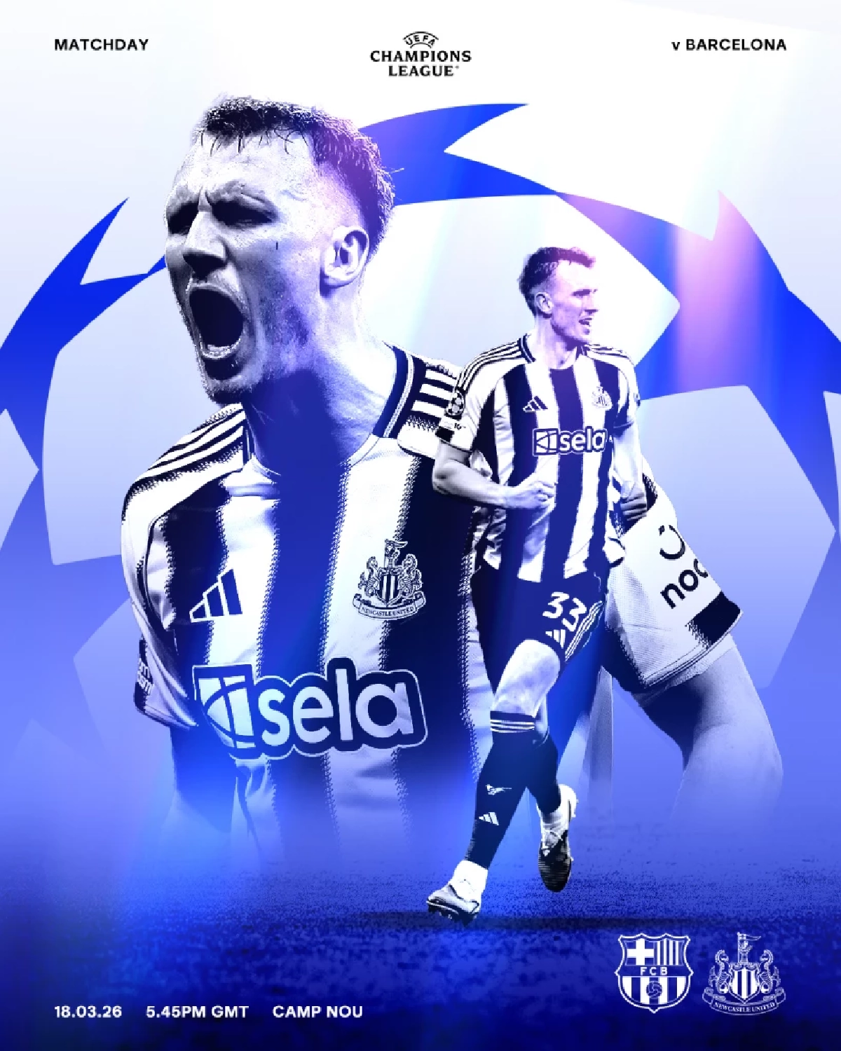 LIVE ถ่ายทอดสด "บาร์เซโลน่า พบ นิวคาสเซิ่ล" ลิงค์ดูบอลสด UCL นัด 2