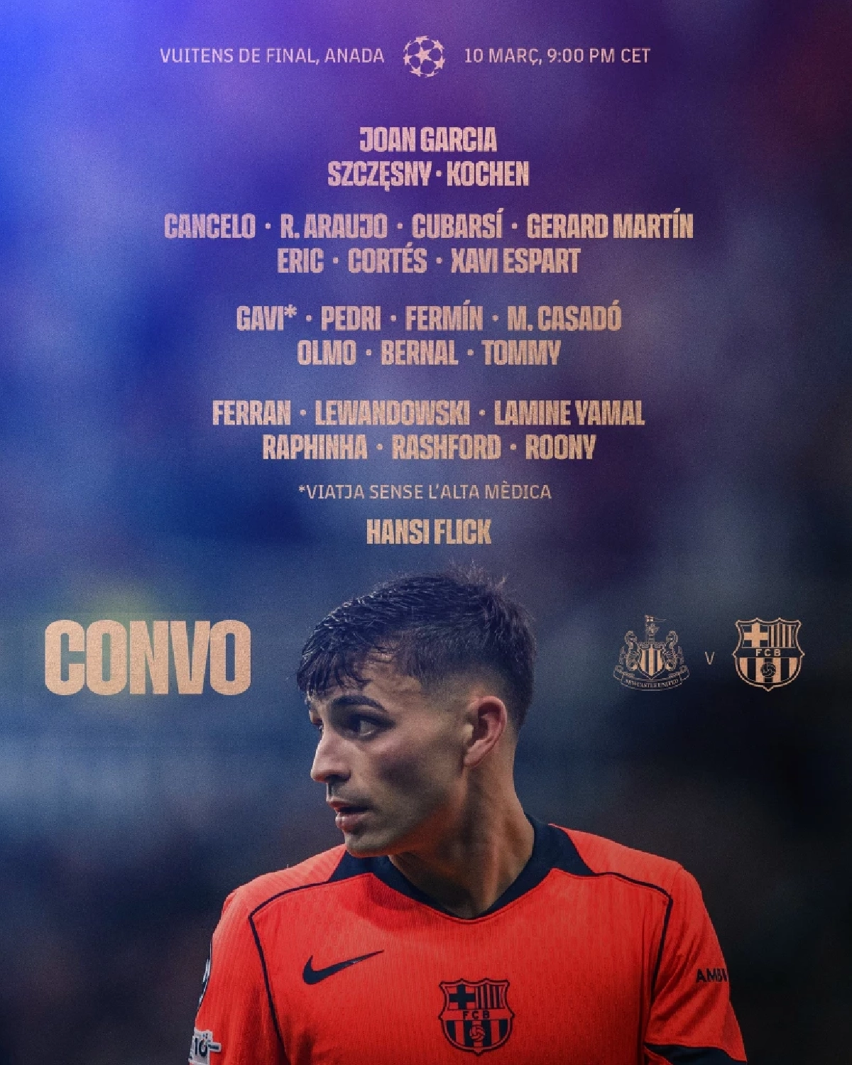 LIVE ดูบอลสด UCL "นิวคาสเซิล พบ บาร์ซา" ยูฟ่า แชมเปี้ยนส์ ลีก 03.00 น.