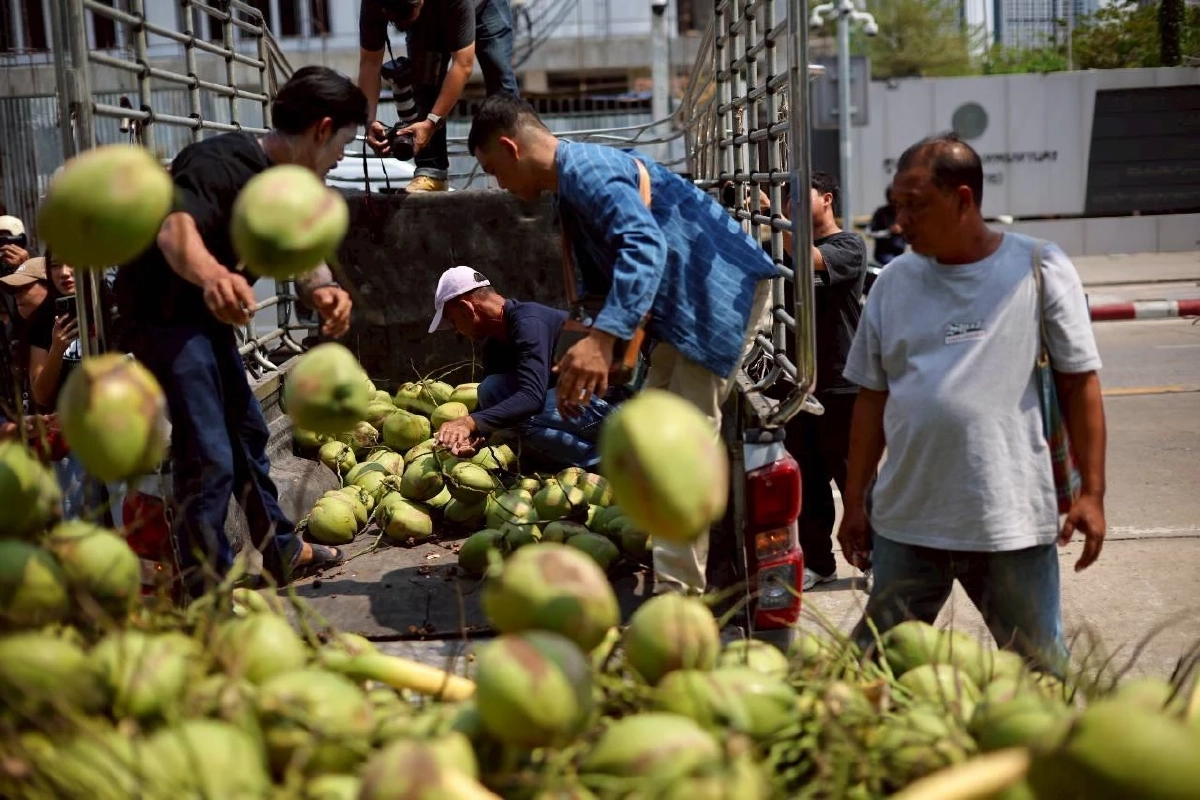 เกษตรกรมะพร้าวน้ำหอม บุกรัฐสภา จี้! รัฐบาลแก้ปัญหาราคาตกต่ำ