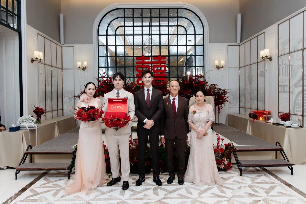 หวานชื่น "บอส ชนกันต์" เข้าพิธีแต่งงานแบบไทย-จีน กับแฟนสาวนอกวงการ