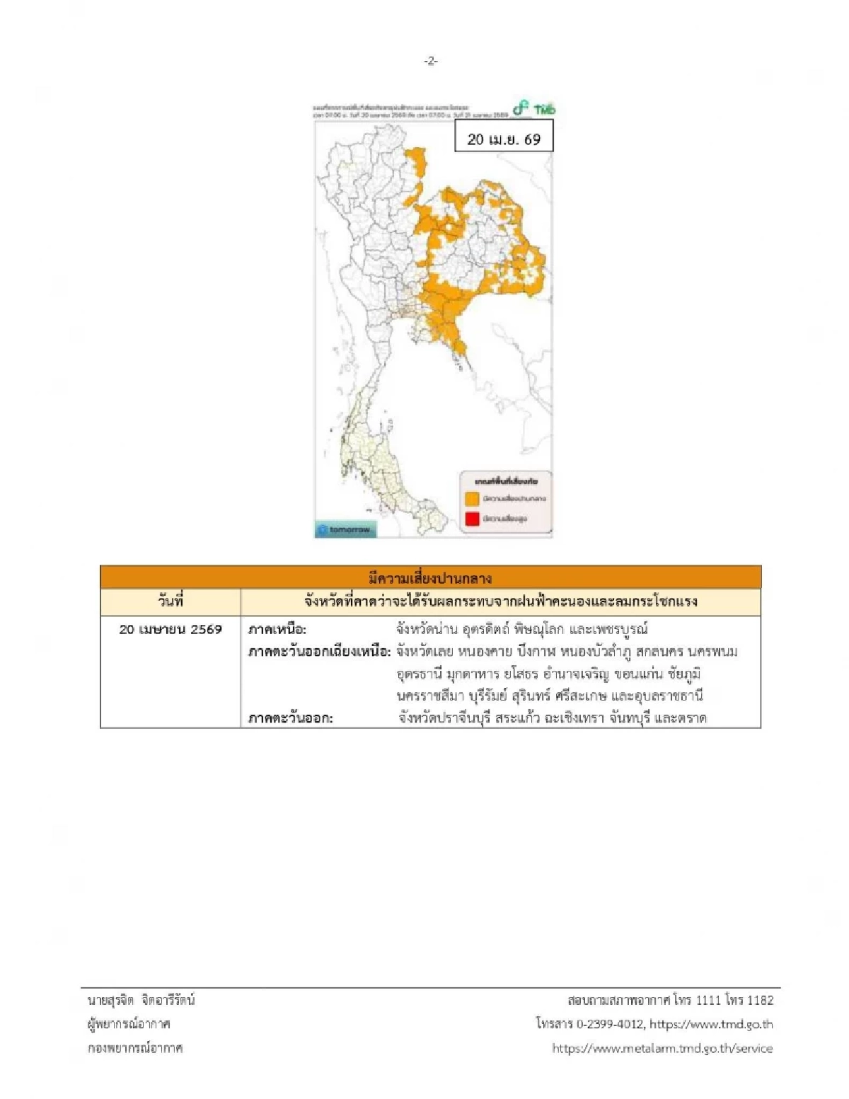 กรมอุตุฯ ประกาศเตือนล่าสุด เปิดรายชื่อ "26 จังหวัด" เสี่ยงพายุฤดูร้อน