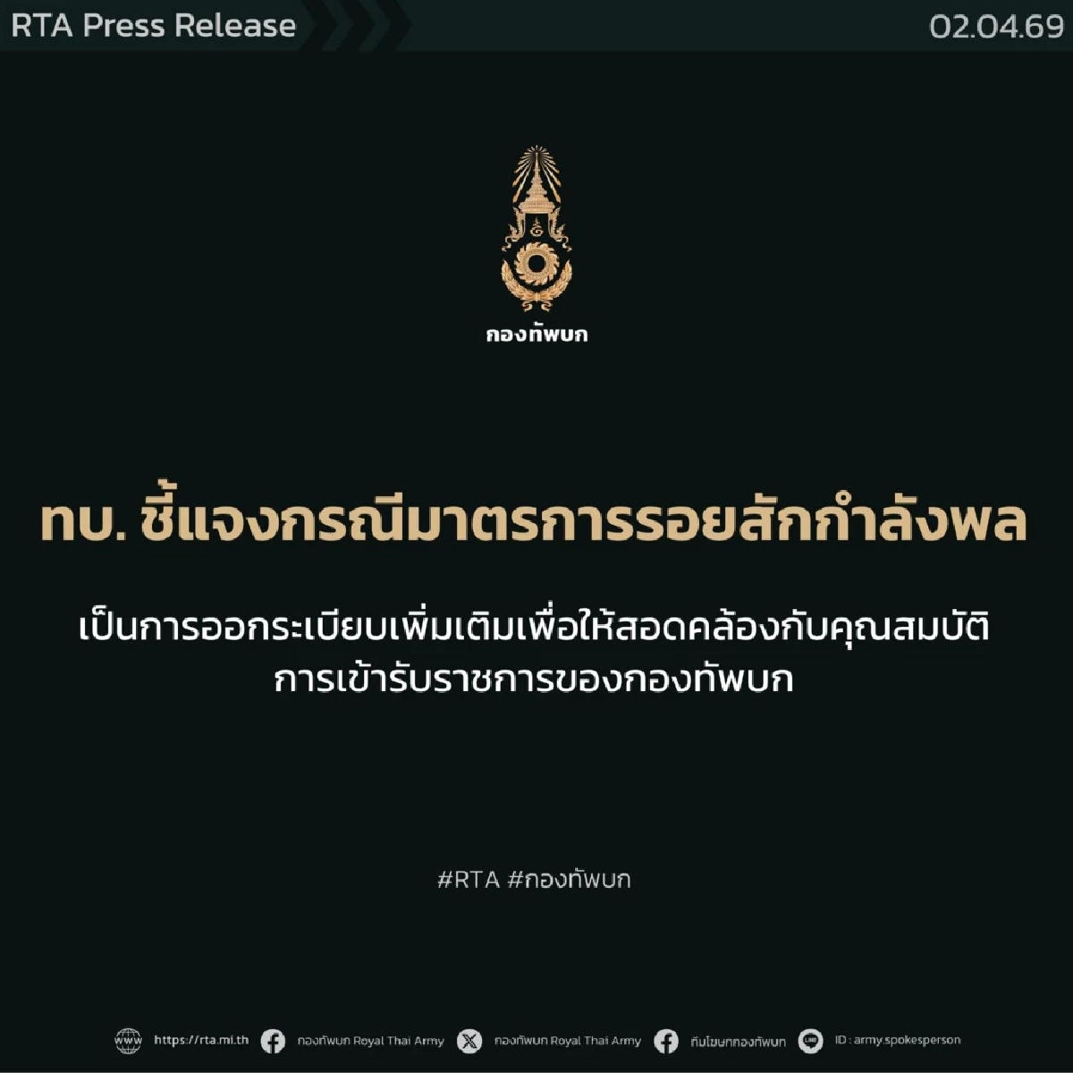 กองทัพบก คุมเข้ม กำลังพล มีรอยสักนอกร่มผ้า เจอโทษทางวินัยทหาร