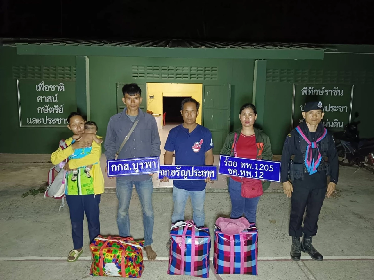 ฉก.อรัญประเทศ สกัดจับ แรงงานกัมพูชา 5 ราย พร้อมทารก ลอบเข้าไทย มุ่งหน้าหางานก่อสร้าง