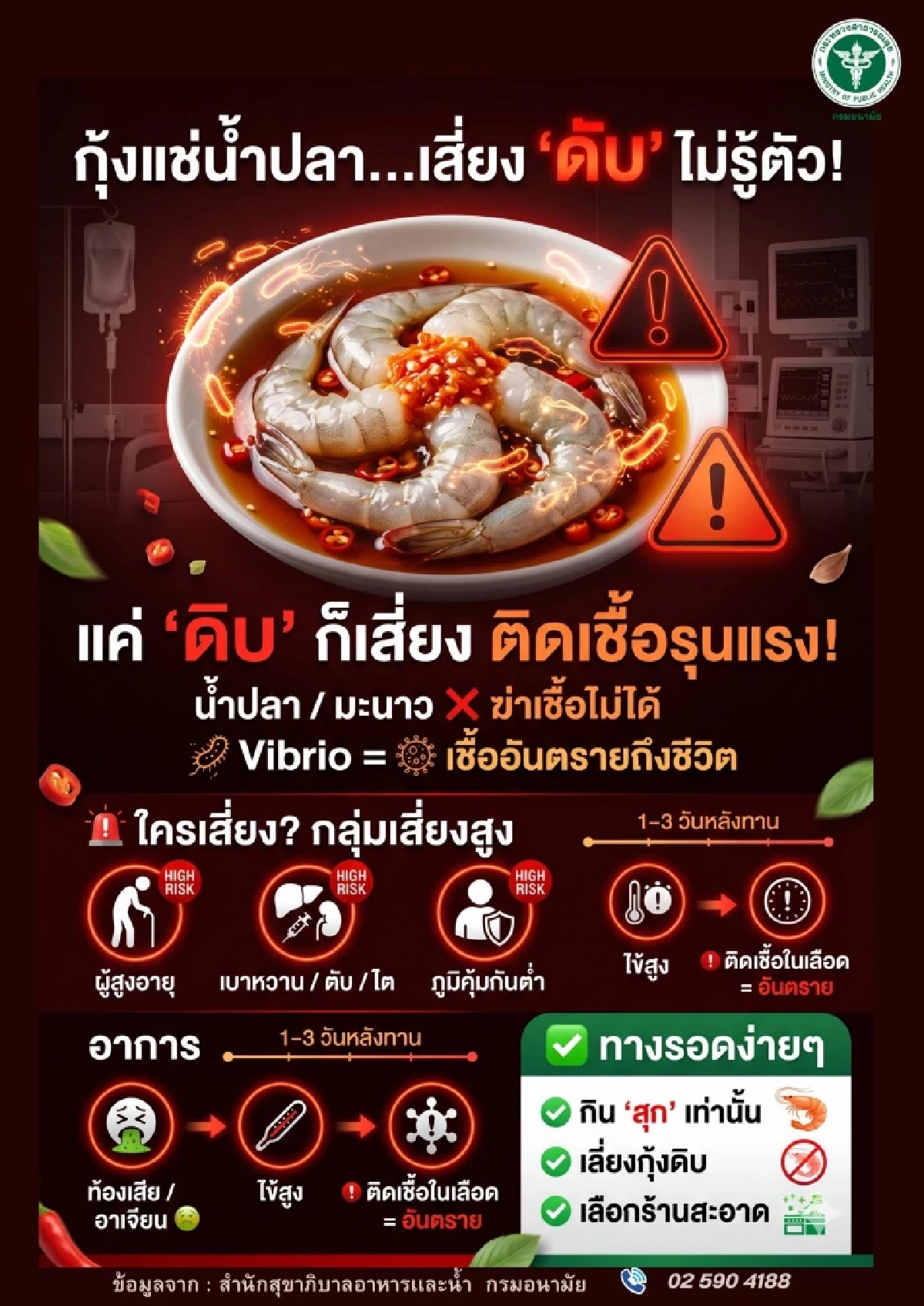 สาวโพสต์ติดเชื้อพยาธิลามไปที่ขอบตาหลังกิน "กุ้งแช่น้ำปลา"