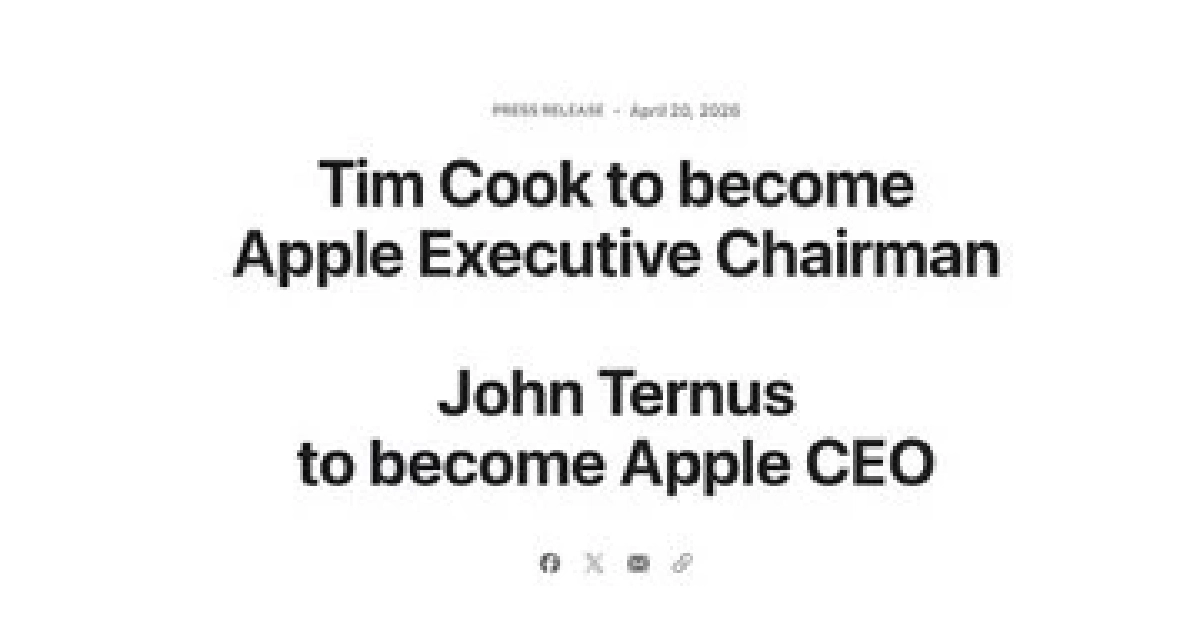 เสียบแทน 'Apple' ตั้ง John Ternus นั่ง CEO คนใหม่ ปิดตำนานยุค Tim Cook