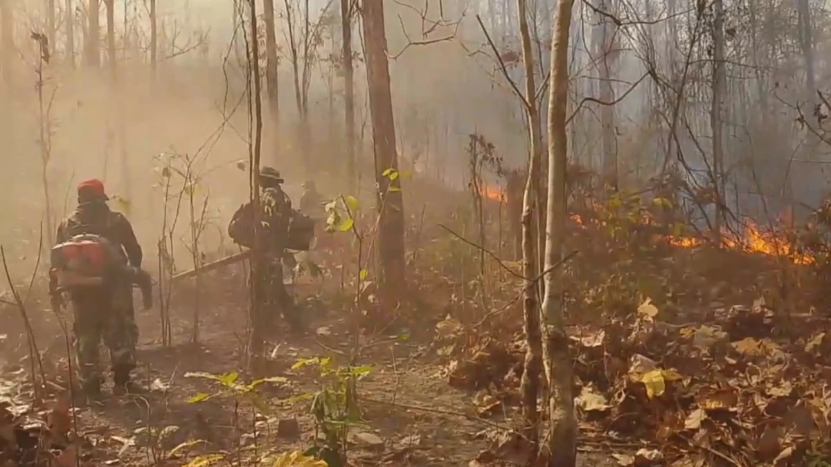 ลำปางอ่วม! สำลักฝุ่นขาวโพลนรับสงกรานต์ ไฟป่าลามไม่หยุด ดัน PM2.5 ทะลุโซนแดง