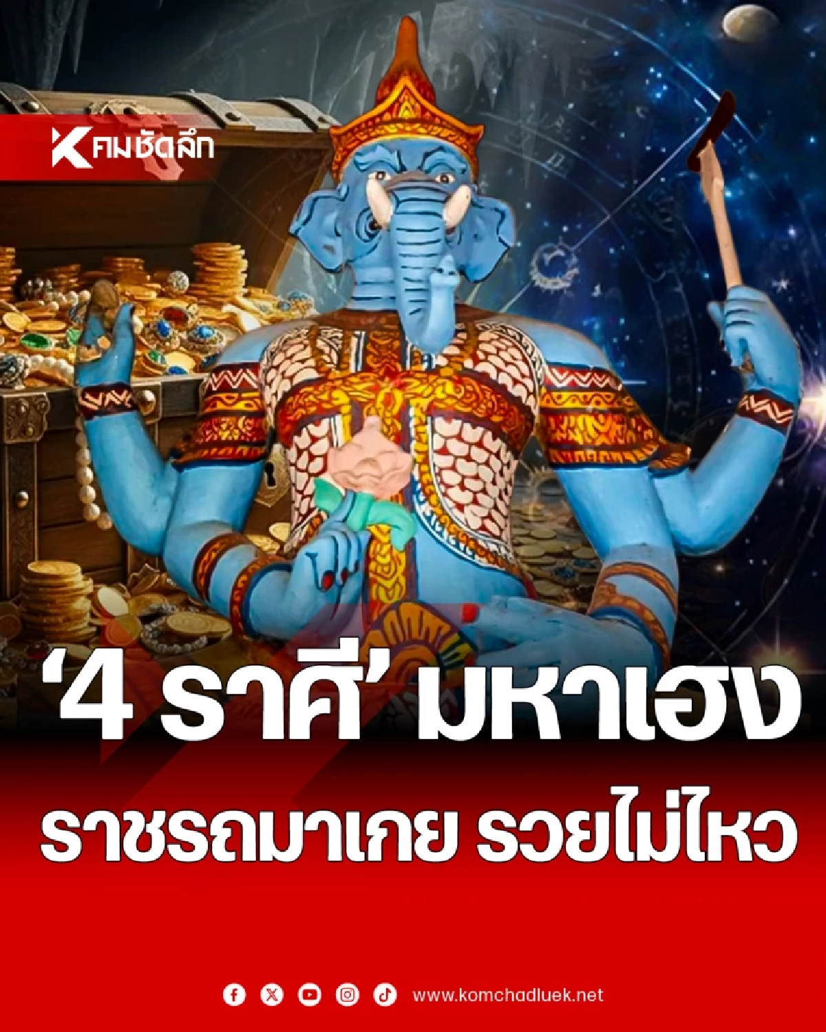 '4 ราศี' มหาเฮง ราชรถมาเกย ชีวิตพลิกสู่ความปัง ได้คู่สายเปย์