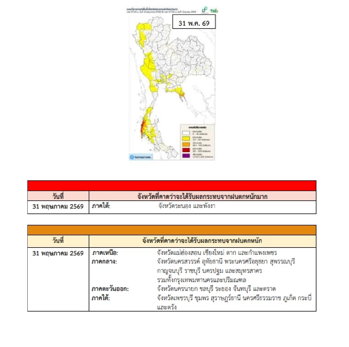 ด่วน! สภาพอากาศวันนี้ 31 พ.ค. ฝนหนัก 60% ทั่วไทยเช็กพิกัดเสี่ยง อุตุฯ ออกเตือน