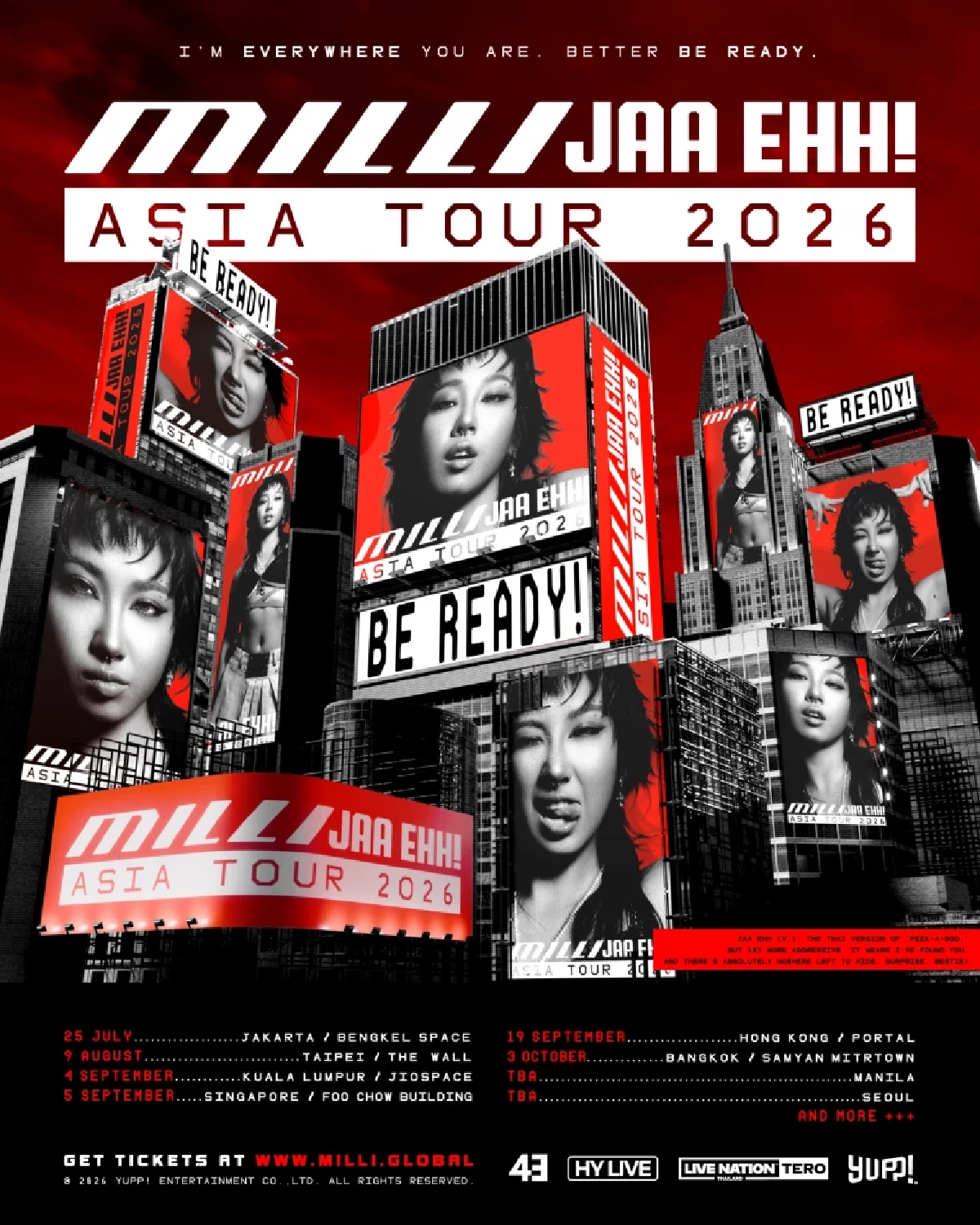 MILLI เอเชียทัวร์ครั้งแรก JAA EHH! ASIA TOUR 2026 ปักหมุดเบื้องต้น 8 ประเทศ