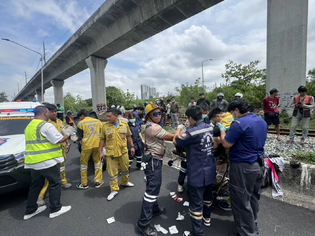 ซ้ำรอย ? รถไฟ เฉี่ยวชน หนุ่มไรเดอร์ บริเวณเลียบทางรถไฟมักกะสัน