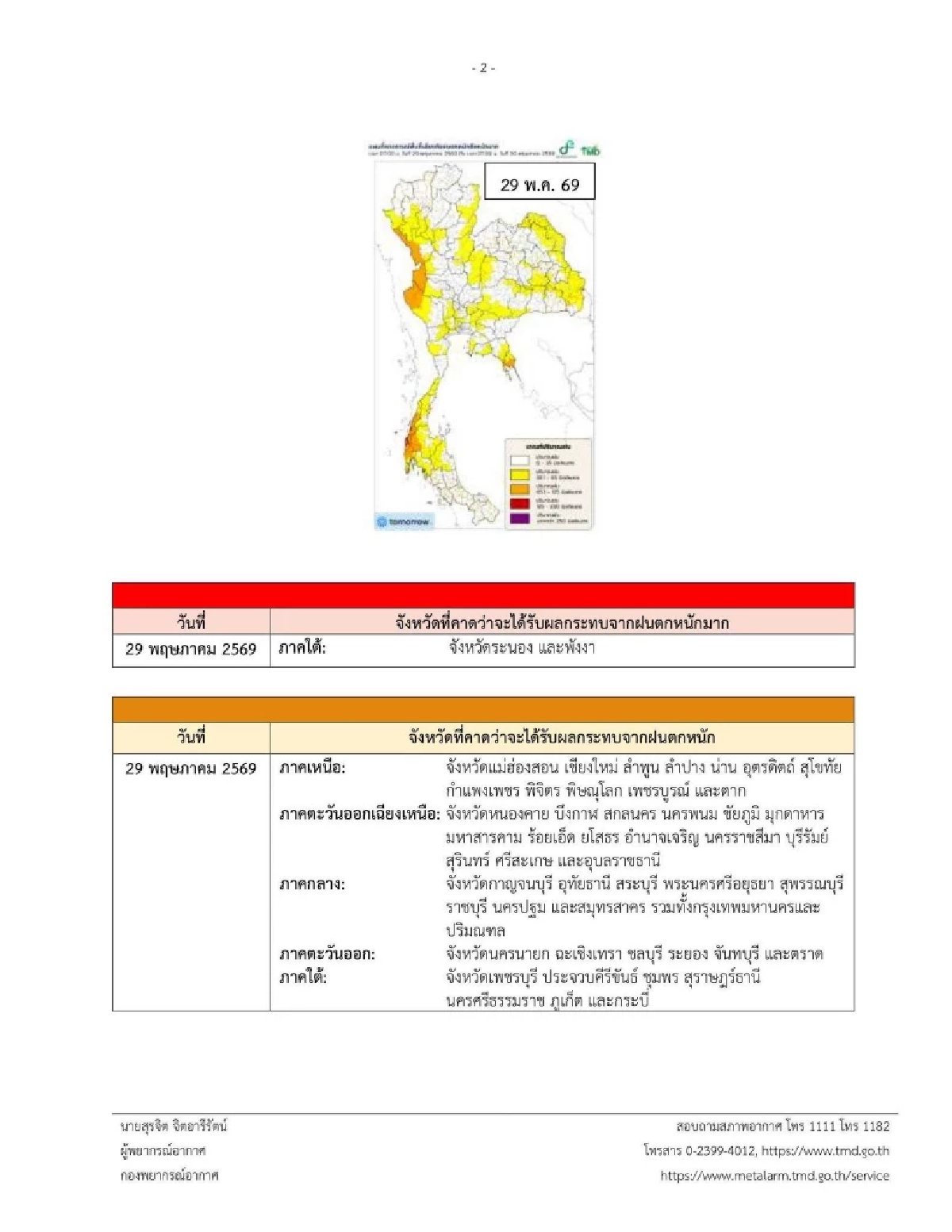 สภาพอากาศวันนี้ 29 พ.ค. 69 อุตุฯ เปิดพิกัดเสี่ยง ได้รับผลกระทบ ฝนตกหนัก