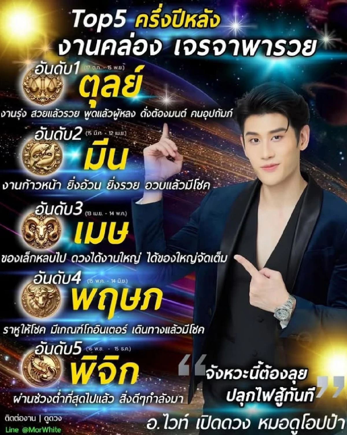 เปิดดวง Top5 ครึ่งปีหลัง 2569 "งานคล่อง เจรจาพารวย" โชคลาภมาเต็ม