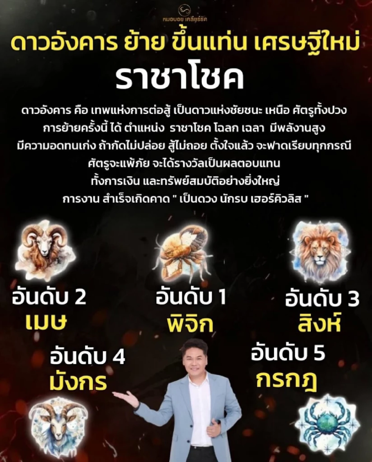 '5 ราศี' ดาวอังคารย้ายครั้งใหญ่ ขึ้นแท่น "ราชาโชค" เศรษฐีใหม่