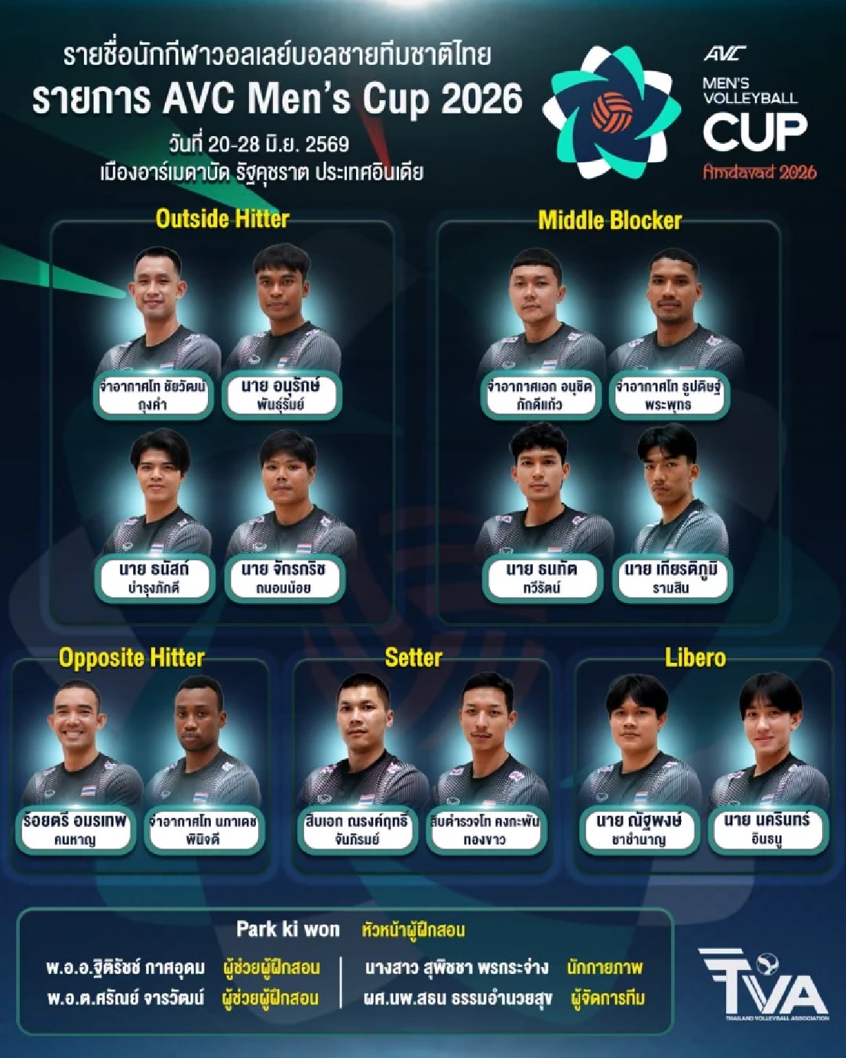 กาตาร์ VS ทีมชาติไทย ลิงค์ดูสด วอลเลย์บอลชาย AVC Men’s Cup 2026