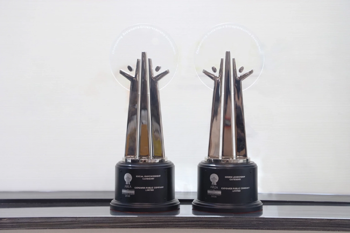 CKPower คว้า 2 รางวัล AREA Awards ต่อเนื่องปีที่ 5 ชู “หิ่งห้อย” ขยายพลังงานหมุนเวียนสู่ชุมชน