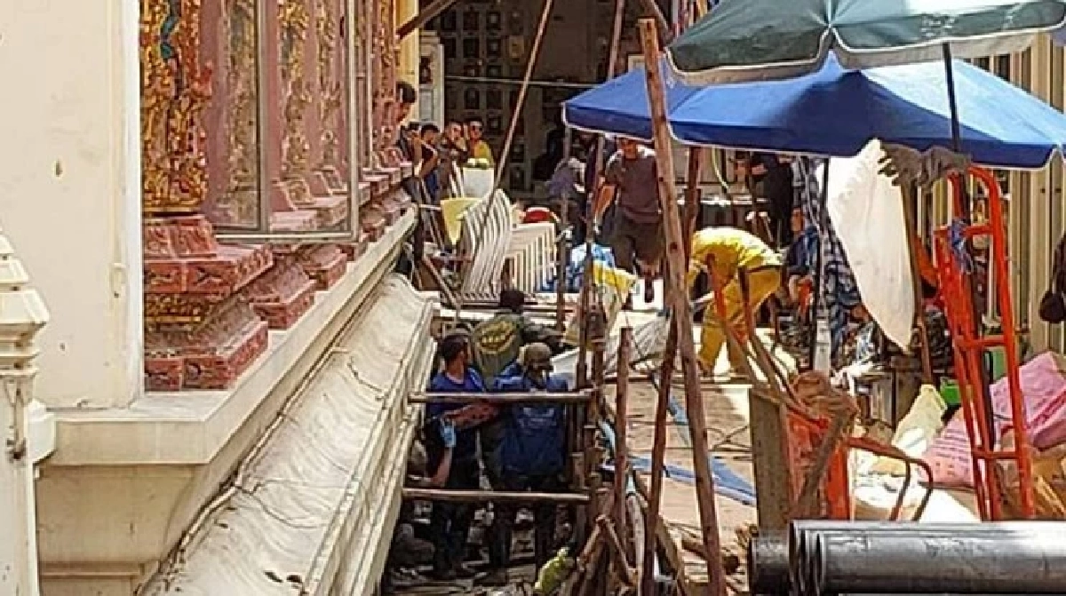 ขนลุก 'คนงาน'เล่าวินาทีขุดเจอ 'โลงศพไม้แดงโบราณ'ใต้ฐานพระวัดดัง