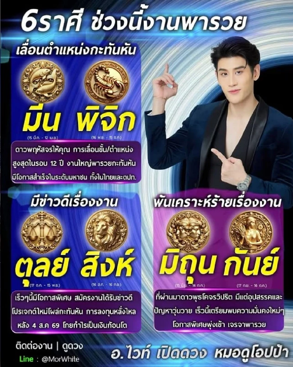 '6 ราศี' พ้นเคราะห์ร้าย งานพุ่งแรงรับครึ่งปีหลัง! เลื่อนตำแหน่งกะทันหัน