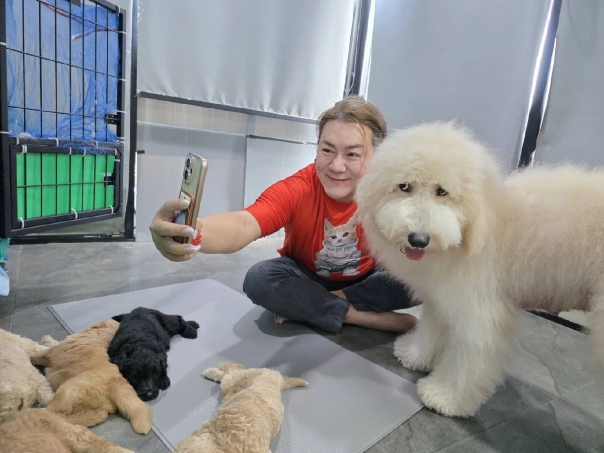 น่ารักเกินต้าน! "โก้ ธีรศักดิ์" ต้อนรับสมาชิกใหม่ แก๊งก้อนขน 5 ตัวรวด