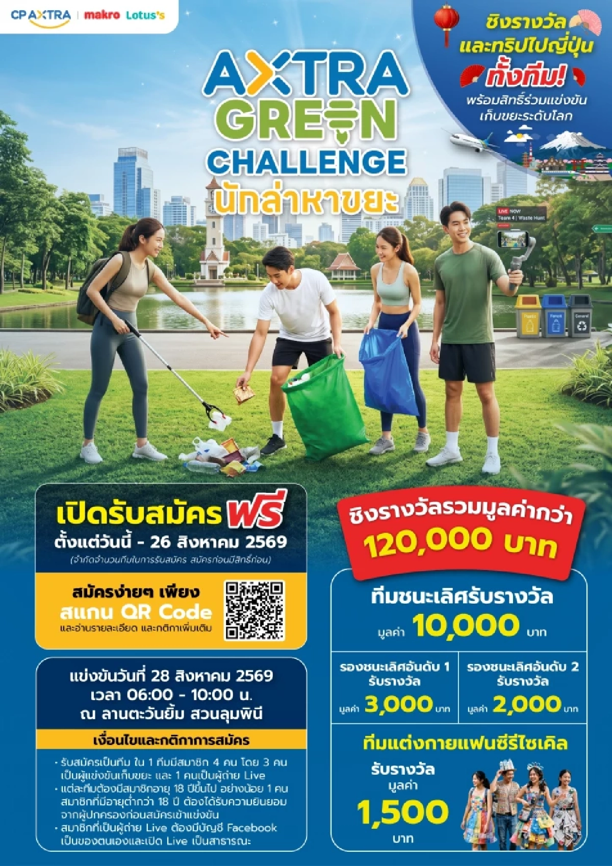 ซีพี แอ็กซ์ตร้า แท็กทีมล่าขยะ ใน “AXTRA GREEN CHALLENGE” ลุ้นไปญี่ปุ่นยกทีม