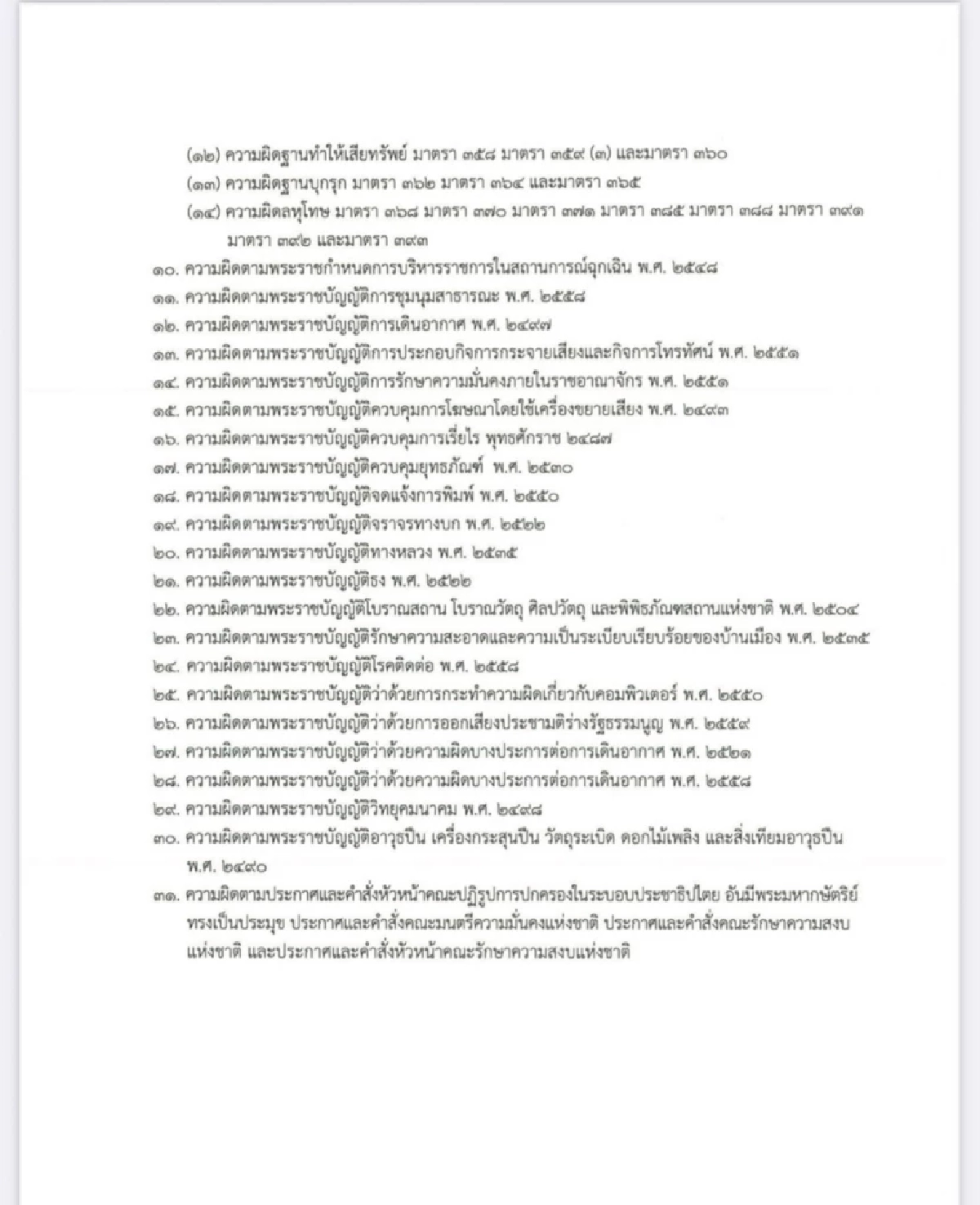 ความผิดใดบ้าง ได้นิรโทษกรรม จาก พ.ร.บ.สร้างเสริมสังคมสันติสุข พ.ศ. 2569