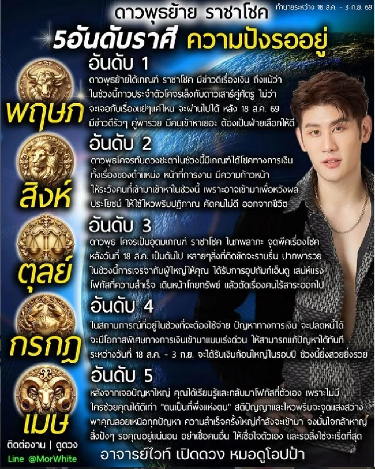 '5 ราศี' ดวงพุ่ง ราชาโชคมา เงินปัง มีข่าวดีรัวๆ ดาวพุธย้าย วันนี้ - 3 ก.ย. 69