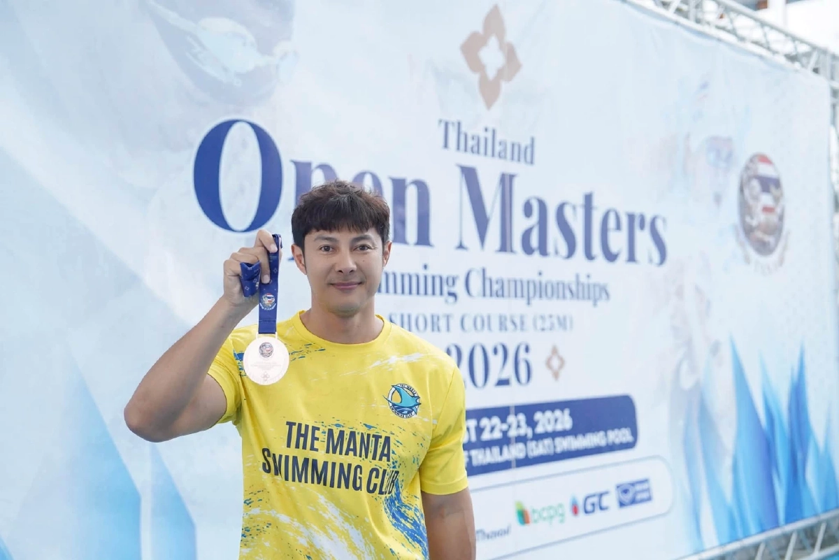 ‘แมน การิน’ คว้าเหรียญว่ายน้ำ Thailand Open Masters 2026 ส่งแรงบันดาลใจให้ลูก