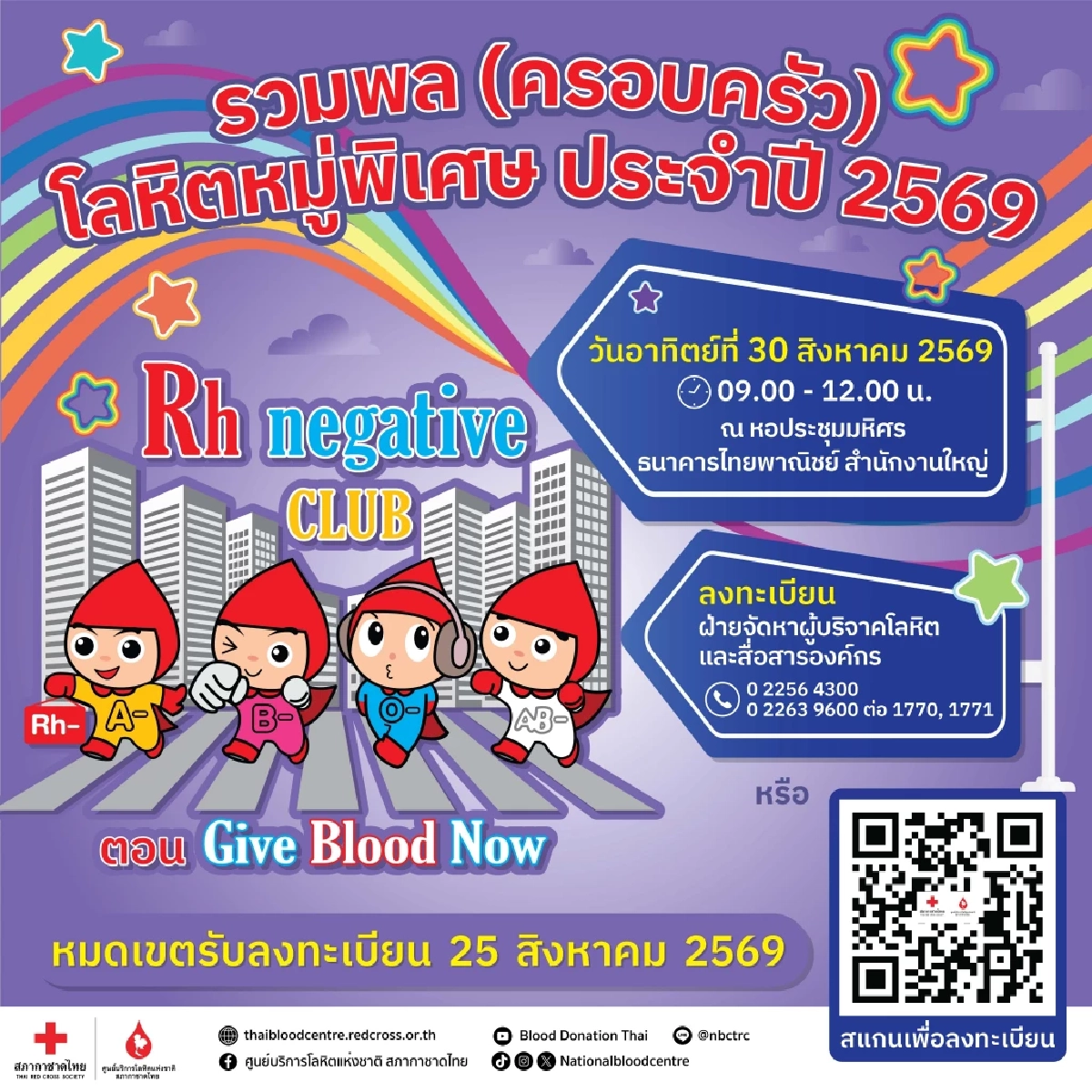 ศูนย์บริการโลหิตแห่งชาติ ชวนผู้บริจาคโลหิตหมู่พิเศษ Rh negative