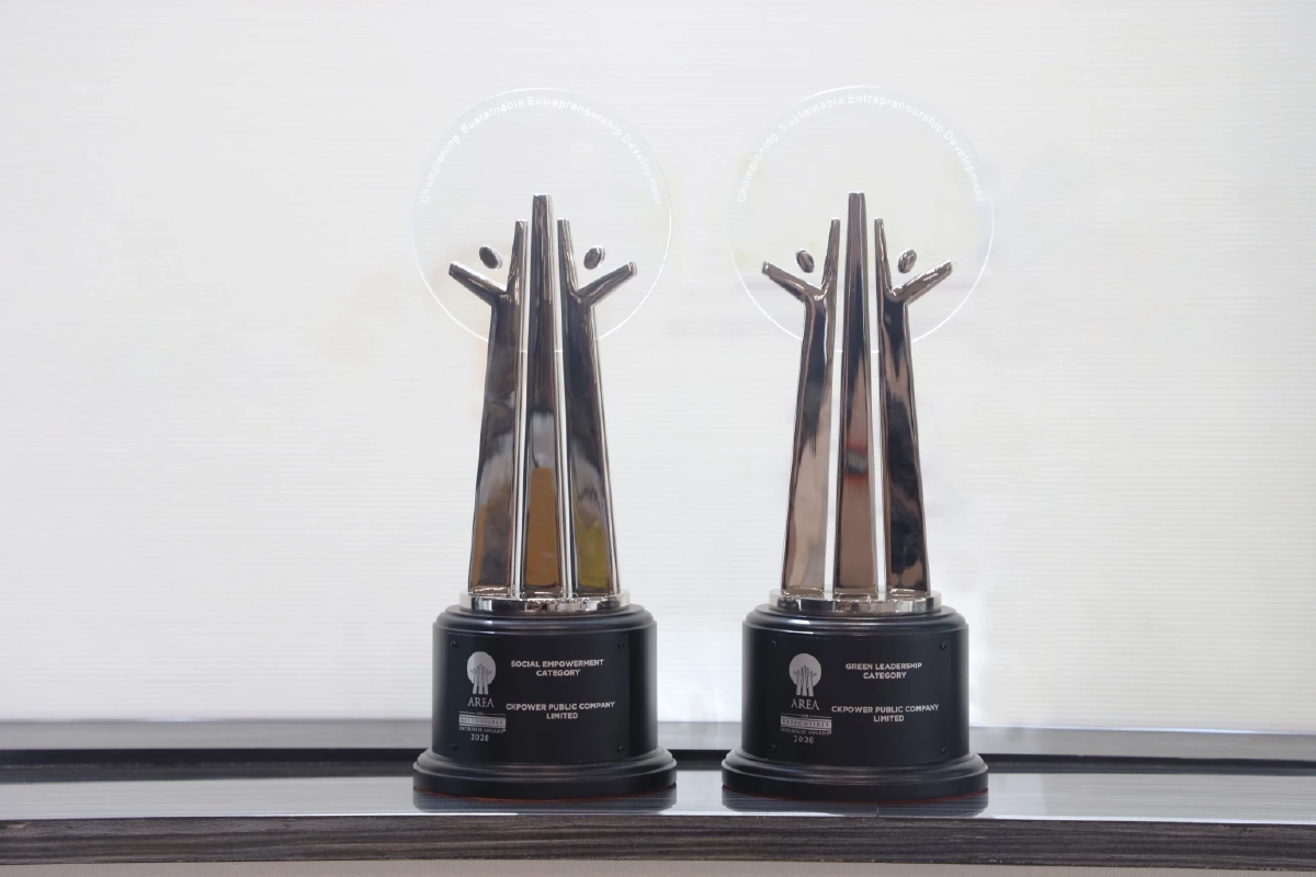 CKPower คว้า AREA Awards 5 ปีซ้อน ตอกย้ำผู้นำพลังงานหมุนเวียน