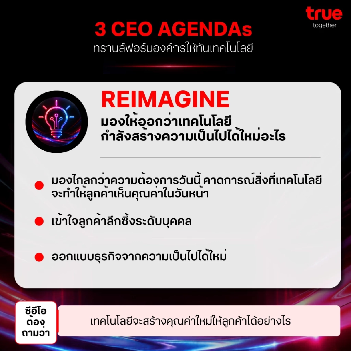 โจทย์ใหญ่ผู้นำธุรกิจ ทรานส์ฟอร์มอย่างไรให้ทันพัฒนาเทคโนโลยี