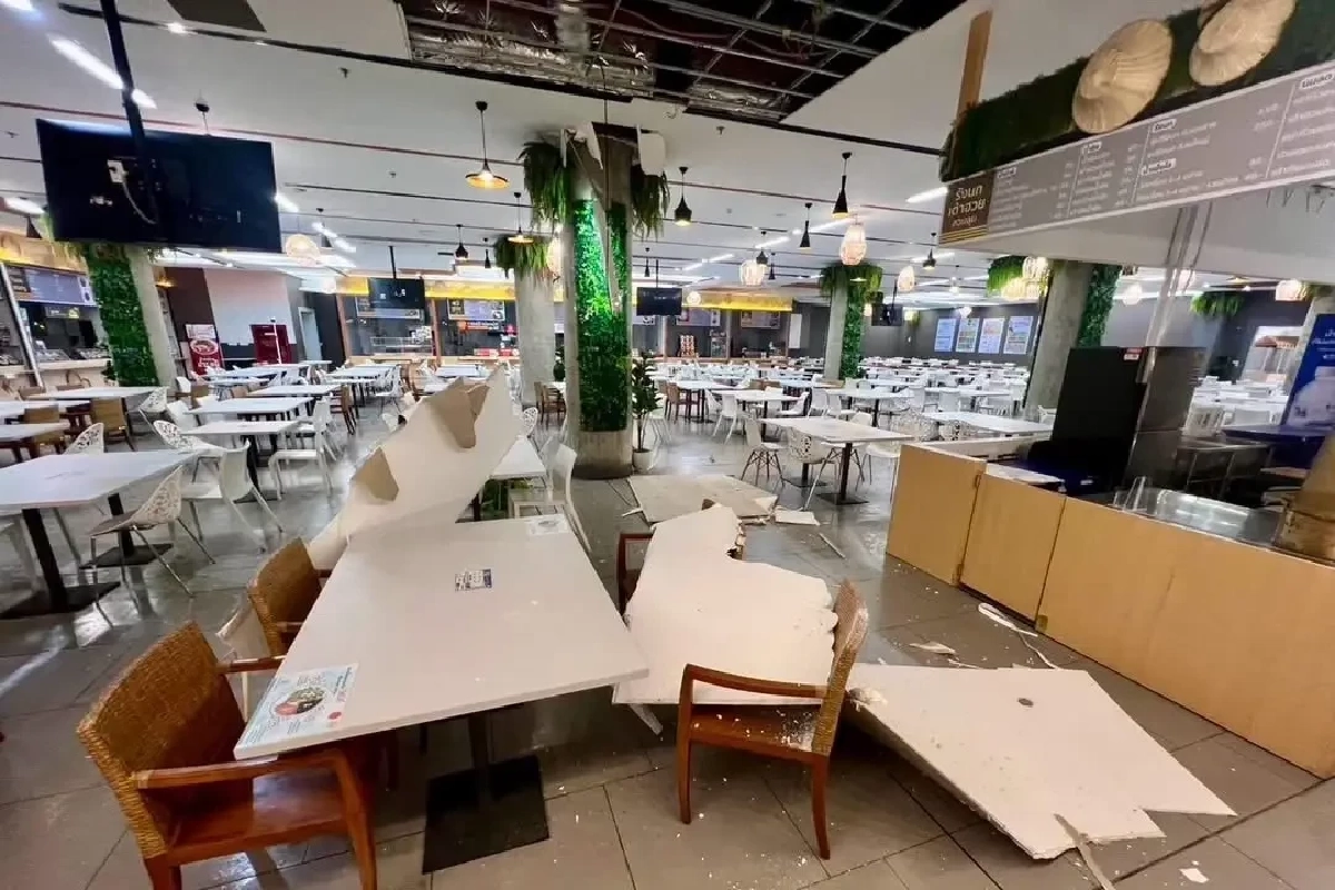 ระทึก! ฝ้าเพดาน โรงอาหารรัฐสภา ชั้น B2 พังถล่ม โชคดีไร้เจ็บ