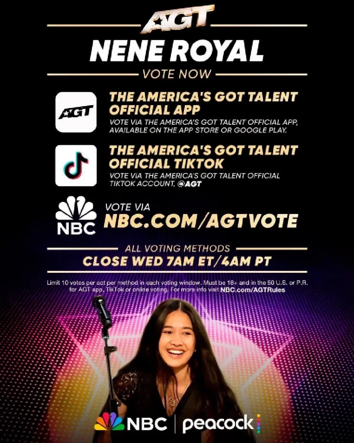 ชมสด "เนเน่ รอยัล" แข่ง AGT 2026 (รอบชิงชนะเลิศ) 23 ก.ย. 69 และวิธีโหวต