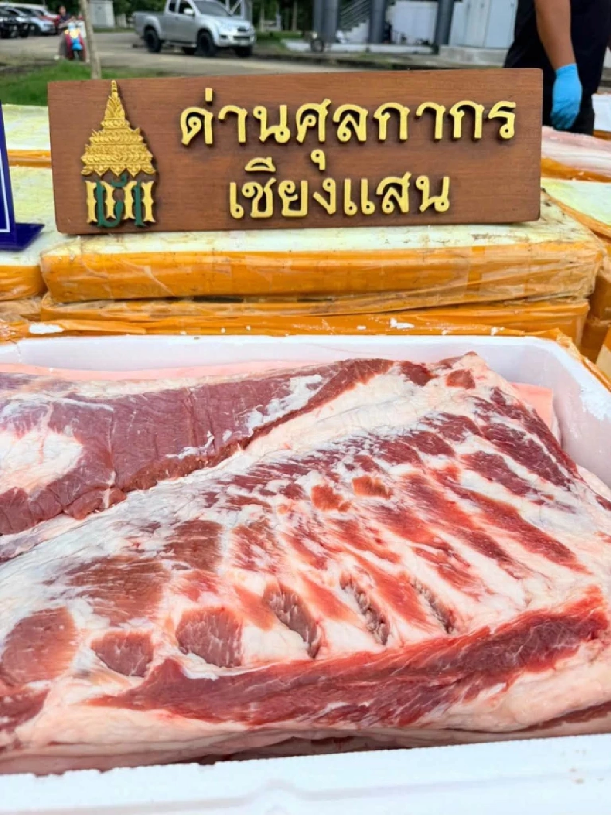 สวมรอยสำแดงเป็น 'ผักสด'! ลุยจับหมูเถื่อน ลอบนำเข้าจากจีน กว่า 16.5 ตัน