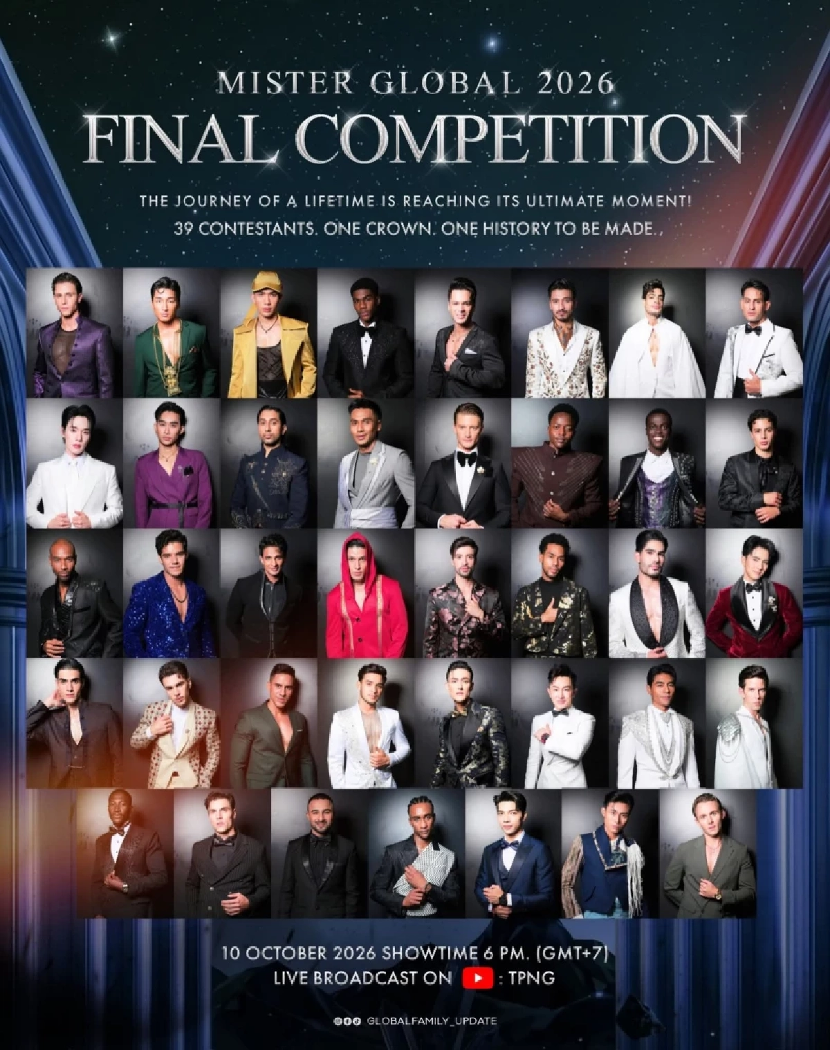 ชมสด MISTER GLOBAL 2026 รอบ FINAL เชียร์ "ราชา ราชัน" ตัวแทนประเทศไทย