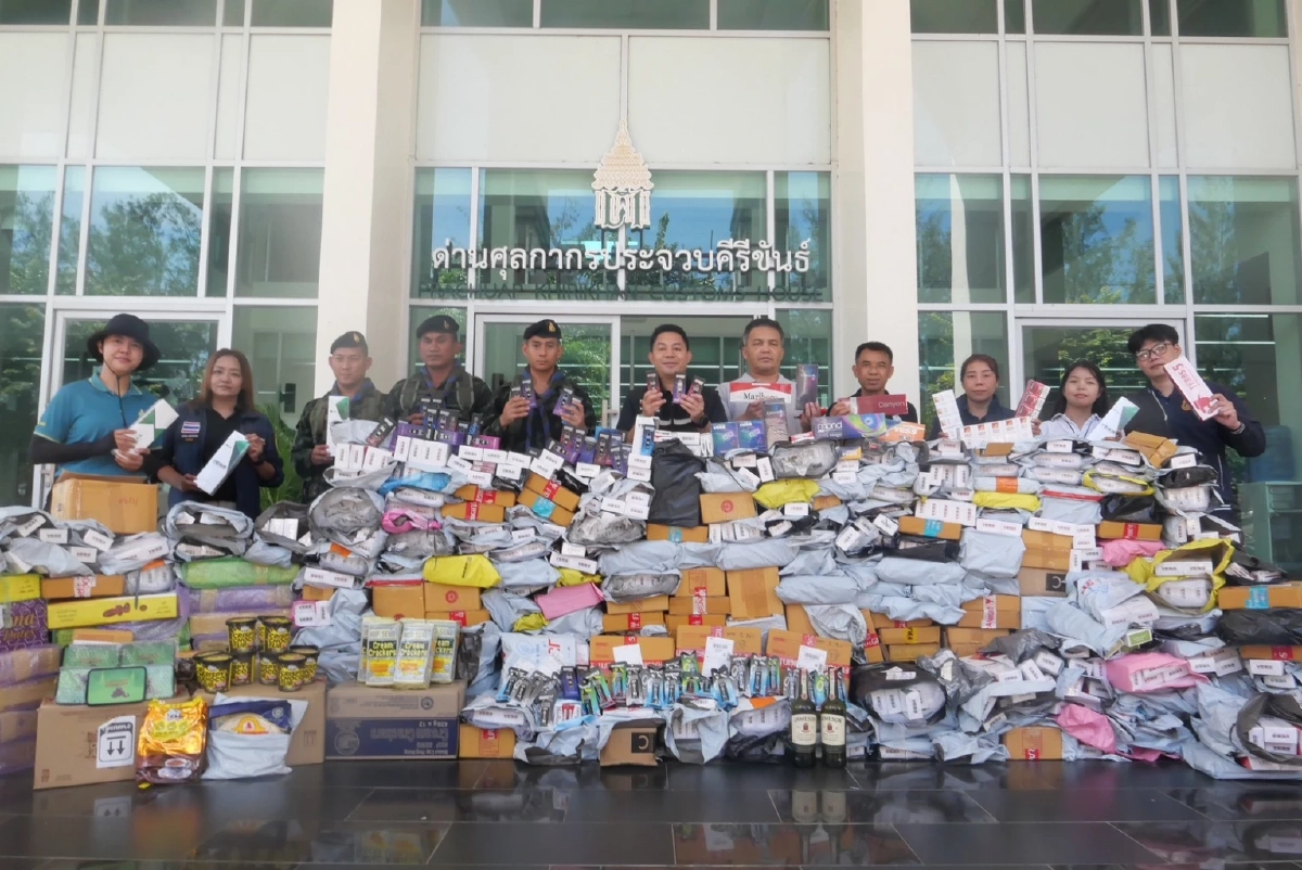 ศุลกากรประจวบฯ ยึดบุหรี่-ของหนีภาษีล็อตใหม่ มูลค่าของกลางรวม 40 ล้าน