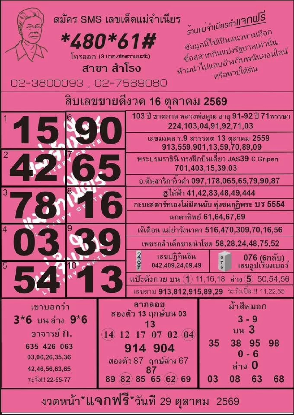 มาแล้ว! 10 อันดับ ‘เลขเด็ดแม่จำเนียร’ หวยงวดนี้ 18 ต.ค. 69