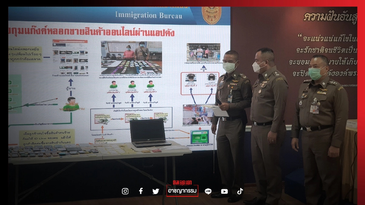 "สตม." รวบ"แก๊งต่างชาติ"  ฟอกเงิน -หลอกขายของออนไลน์ -ชวนลงทุน -ทวงหนี้