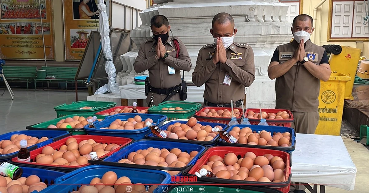 ไข่ต้ม 5,000 ฟอง แก้บน "หลวงพ่อโต" หลัง ตร.ปิดคดีใหญ่ได้รวดเร็ว ไข่ต้ม 5,000 ฟอง แก้บน "หลวงพ่อโต" หลัง ตร.ปิดคดีใหญ่ได้รวดเร็ว