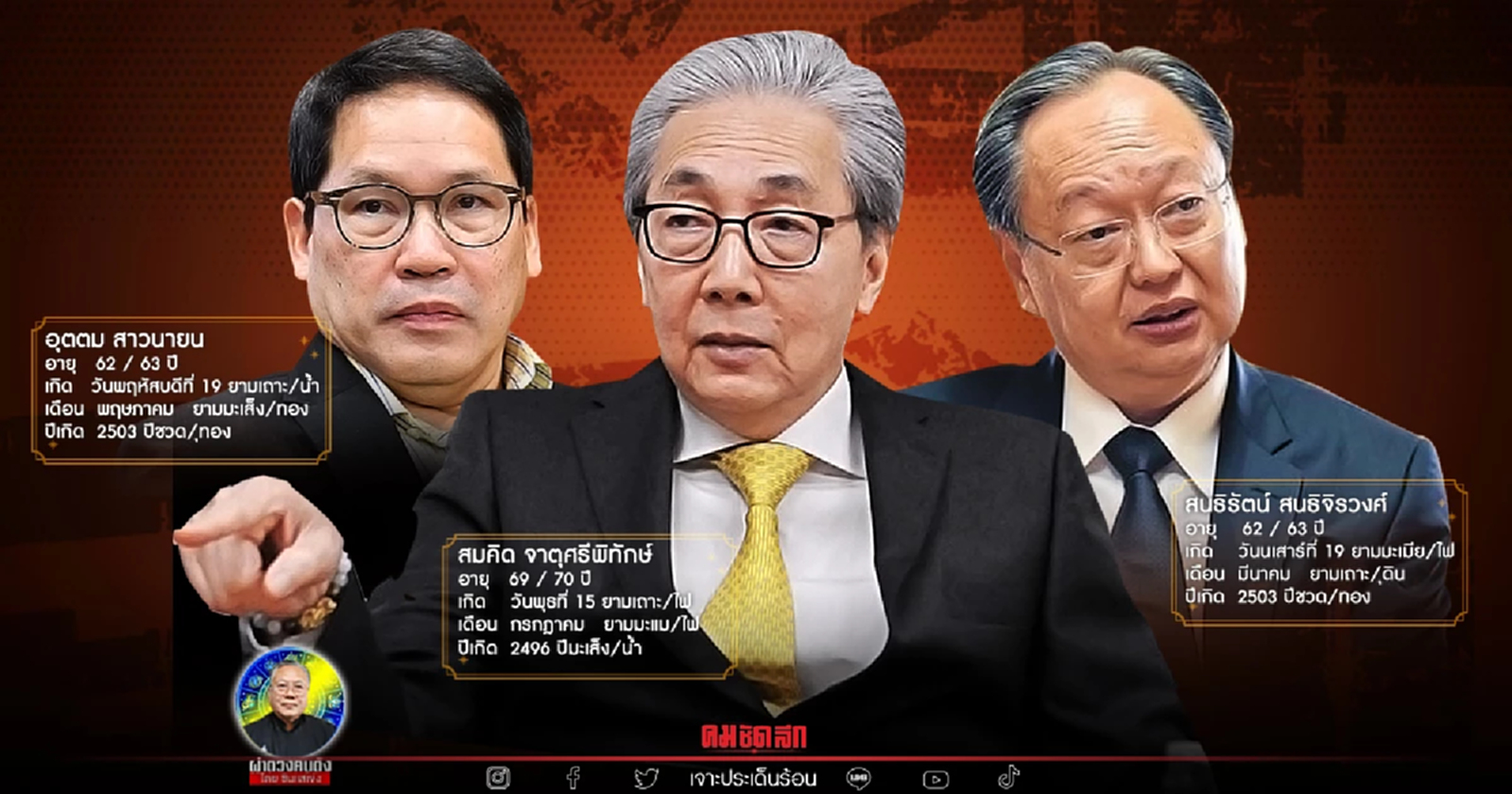 ซินแสเข่ง ผ่าดวง 3 ผู้นำ "พรรคสร้างอนาคตไทย" ต่างดวงต่างชะตา