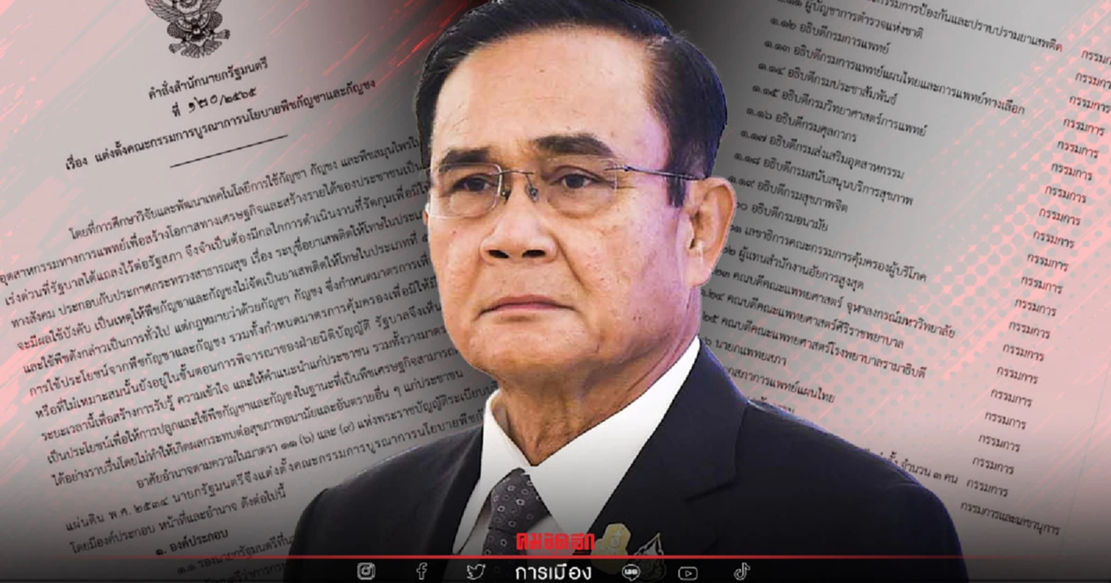 "นายกรัฐมนตรี" ตั้งคณะกรรมการ อุดช่องว่าง เสรี "กัญชา"