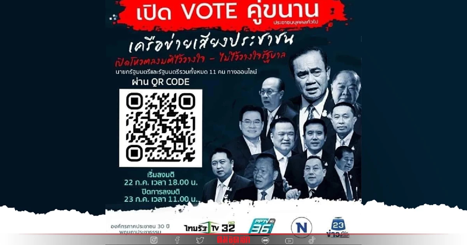 มติ"เสียงประชาชน" ไม่ไว้วางใจ สวนทางในสภา "บิ๊กป้อม"อันดับ1