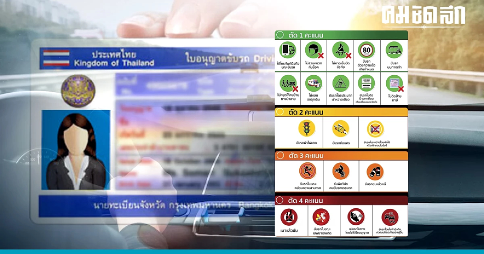 .ตัดคะแนน ใบขับขี่ เช็กวิธีได้แต้มคืนยังไง ตรวจสอบคะแนนทางไหนบ้าง.