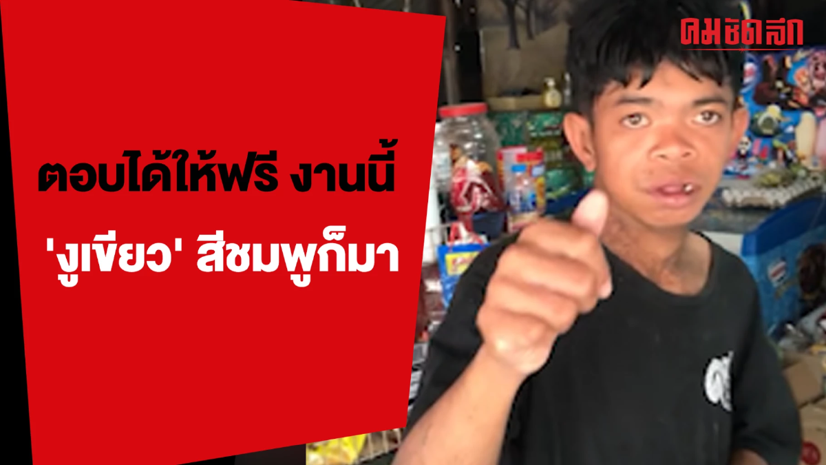 (คลิป) ตอบได้ให้กินฟรี งานนี้ 'งูเขียว' สีชมพูก็มา (คลิป) ตอบได้ให้กินฟรี งานนี้ 'งูเขียว' สีชมพูก็มา