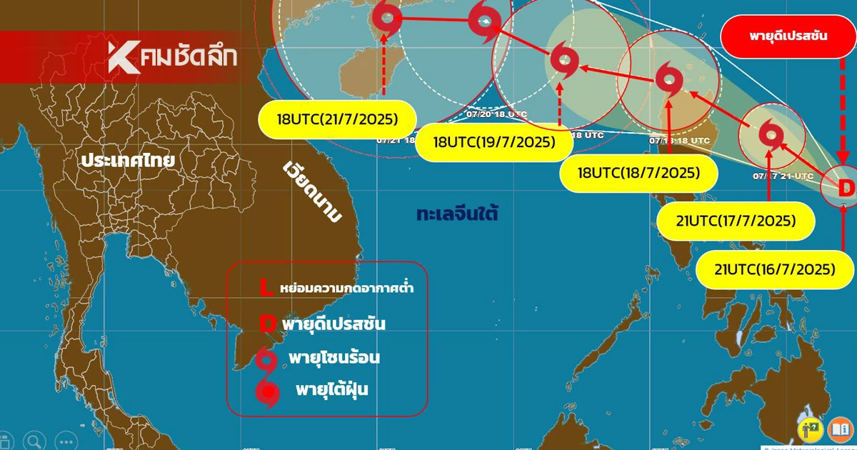 จับตา พายุดีเปรสชัน อาจกระทบไทย มีมรสุมกำลังแรง ช่วง 20-24 ก.ค. 68