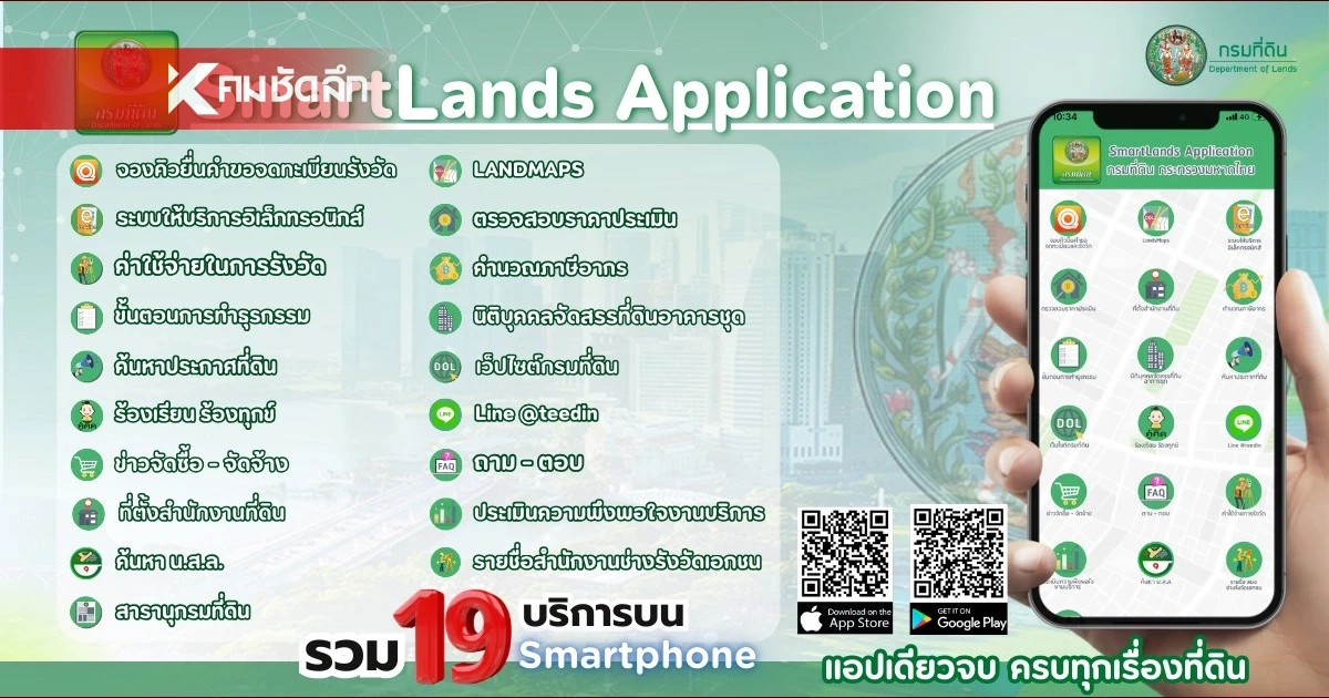 “กรมที่ดิน” เปิดตัว SmartLands App "แอปเดียวจบ...ครบทุกเรื่องที่ดิน" 