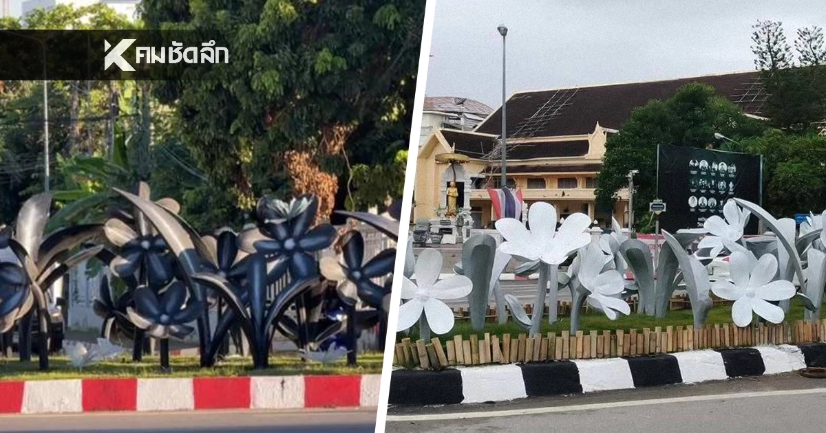 ปิดจบดราม่า! ดอกไม้ที่ถูกพ่นสเปรย์สีดำ เปลี่ยนเป็นสีขาว